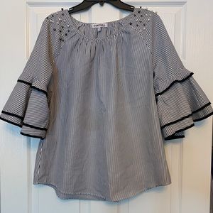 Bell Sleeve Striped Blouse